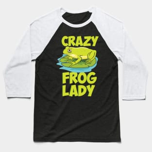 Crazy Frog Lady Baseball T-Shirt